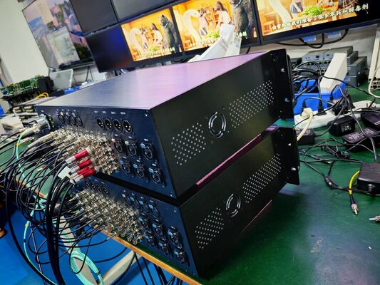 Китай 16 каналов 4K 12G SDI видеоволоконная система передачи с XLR Audio, сетью 10 ГБ, CNlinko Dual LC Fiber Connector поставщик