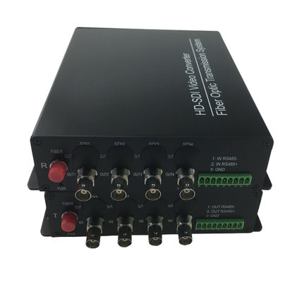Китай 5VDC мощность4 каналы HD SDI на волоконный конвертер 1.485Gb / s Скорость передачи данных оптический волоконный передатчик поставщик