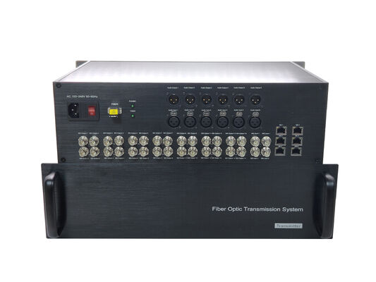 3RU 16-канальная система 3G SDI с XLR и Ethernet, система передачи по оптоволокну с двумя разъемами LC поставщик