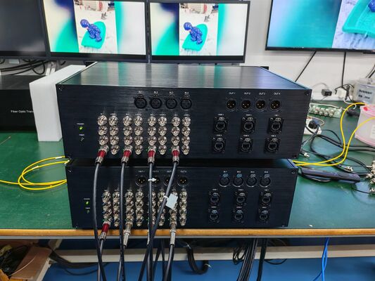 Система передачи видеоволокна 12G SDI с аудио XLR, сетью, CNlinko Dual LC Fiber Connector поставщик