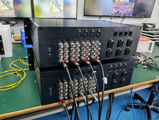 Система передачи видеоволокна 12G SDI с аудио XLR, сетью, CNlinko Dual LC Fiber Connector поставщик
