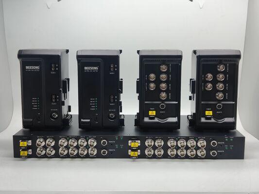 2x Двунаправленный 12G SDI видео с удаленным управлением Lanc, 8-контактным удаленным управлением, оптоволоконный конвертер Vmount поставщик