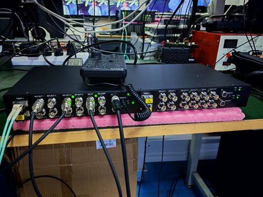 2x Двунаправленный 12G SDI видео с удаленным управлением Lanc, 8-контактным удаленным управлением, оптоволоконный конвертер Vmount поставщик