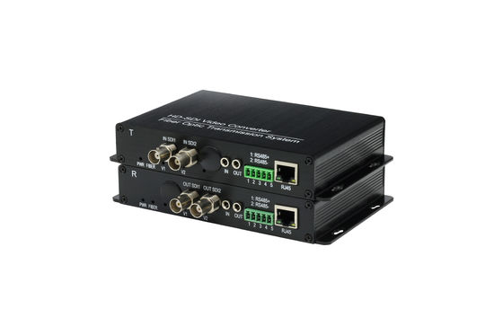 1080P передача HD SDI аудио встраиватель, канал вперед SDI на оптическое волокно преобразователь с 1CH Возврат RS485 данных поставщик