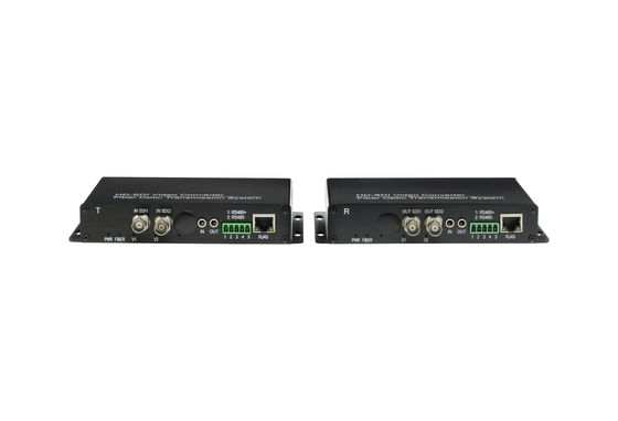 1080P передача HD SDI аудио встраиватель, канал вперед SDI на оптическое волокно преобразователь с 1CH Возврат RS485 данных поставщик