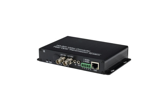 1080P передача HD SDI аудио встраиватель, канал вперед SDI на оптическое волокно преобразователь с 1CH Возврат RS485 данных поставщик