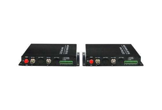 HD 2-канальный RS485 3G SDI волоконный видеопередатчик использует цифровую оптическую передачу + передний / обратный аудио поставщик